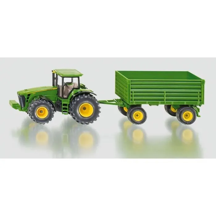 Tracteur John Deere avec Remorque - SIKU - Echelle 1/50ème - En métal et plastique-0