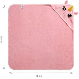 corimori 1846 Serviette De Bain Pour Bébé Et Nouveau Né, Licorne Rose Kawaii, Emmaillotage Duveteux À Capuche 75 *-3