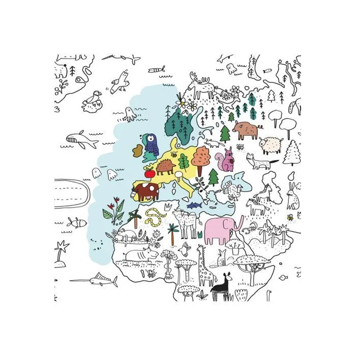 Poster à colorier - Animaux du monde-3