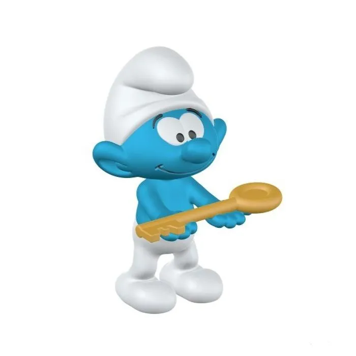 Figurine Schleich - Schtroumpf avec Clé - Personnage miniature bleu pour enfant de 3 ans et plus-1