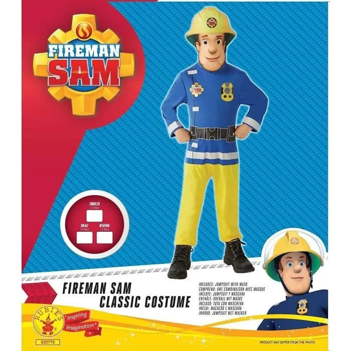 Déguisement Sam le Pompier + accessoire - Garçon - 3 à 4 ans - RUBIES - Polyester - Licence Sam le Pompier-1