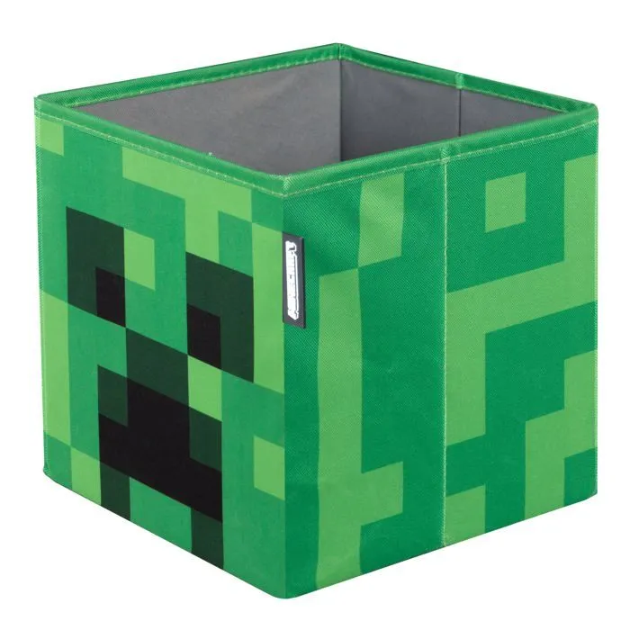 Lot de 2 Bacs de Rangement Pliables - ROBA - Minecraft – Creeper & Table de Craft – Organisation Ludique et Pratique-2