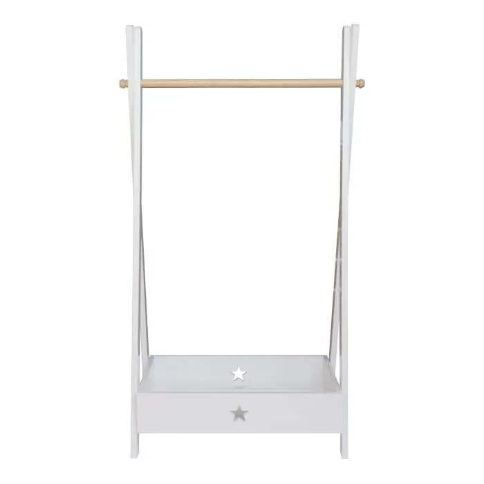 Garde-robe pour enfant Laxe avec compartiment de rangement 126 x 73 x 43 cm blanc-3