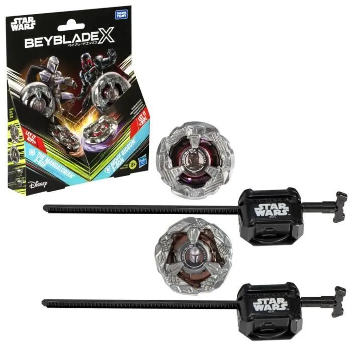 Beyblade X Multipack Toupie The Mandalorian 3-60F vs. Moff Gideon 3-80N, Star Wars, Dès 8 ans-0