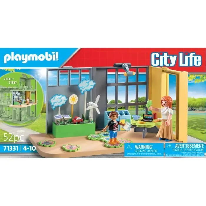 PLAYMOBIL 71331 Classe éducative sur l'écologie, City Life, L'école, 52 pièces, Dès 4 ans-5