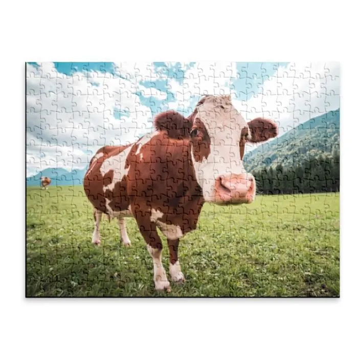 Puzzle Classique - FABULOUS - Vache dans un pré Montagne - 280 Pièces - Adulte - Mixte - Intérieur-1