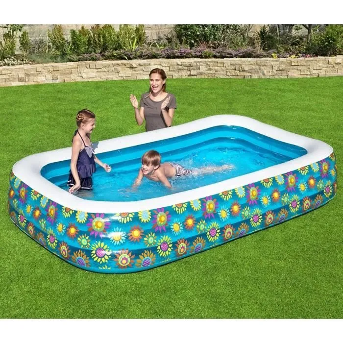 Piscine gonflable - Deluxe - Rectangulaire - 305cm x 183cm - Hauteur 56cm - Multicolore-2