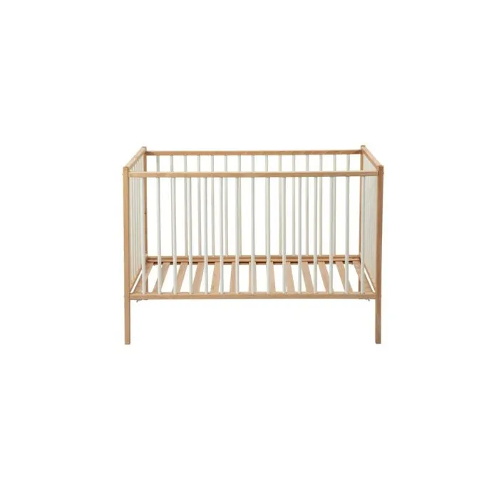 Lit bébé Combelle Rémi en bois bicolore blanc 60x120cm - COMBELLE - Lit à barreaux - Evolutif - Hauteur réglable-2