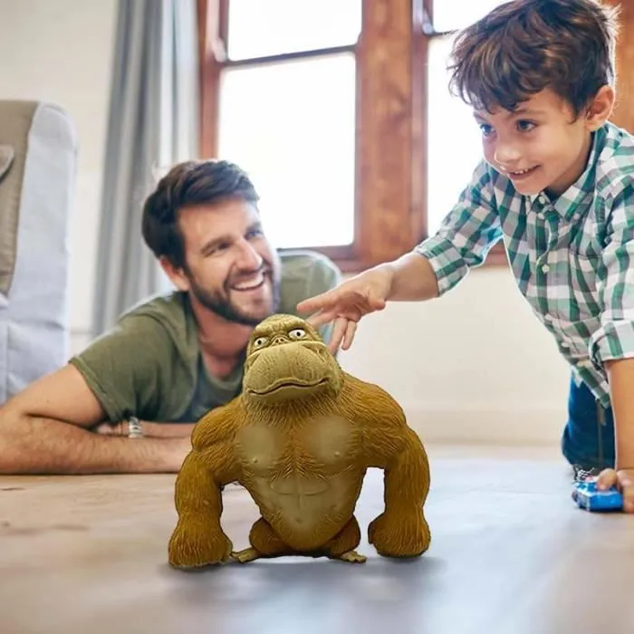 Gorille Élastique Anti-Stress - SHOP-STORY - Monkeyman - Marron - Pour Enfants - 3 ans et plus-1