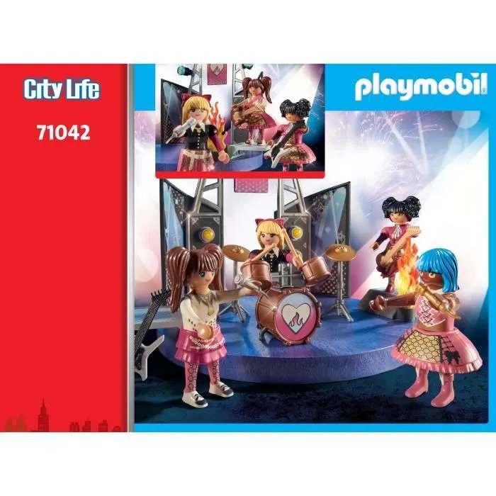 PLAYMOBIL 71042 Groupe de rock, Promo pack musiciens, City Life L'école, Dès 4 ans-4