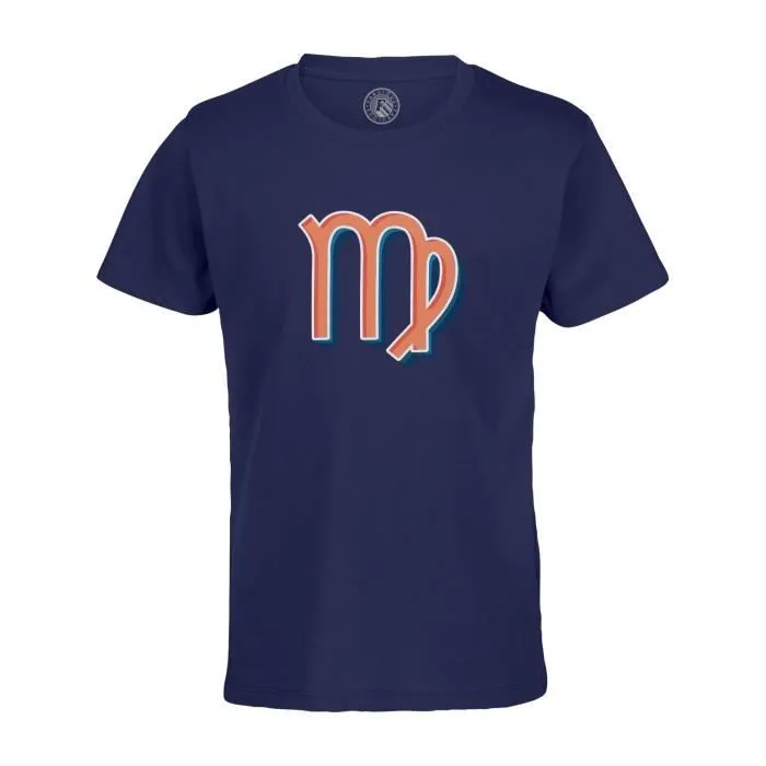T-shirt Enfant Bleu Vièrge Signe astrologie Zodiaque Astres Métaphore Symbole Figure Allegorie-0