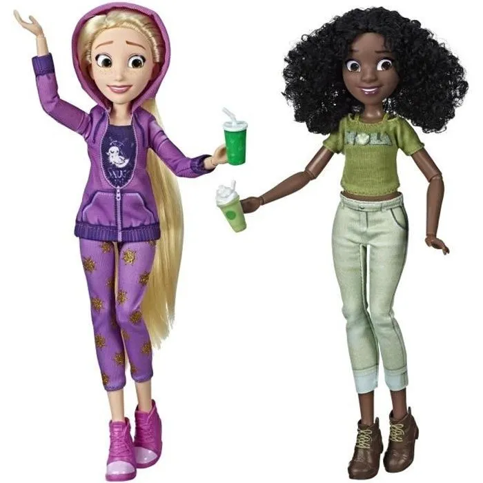 Disney Princesses - Poupees tendances Comfy Squad Raiponce et Tiana - 30 cm-0