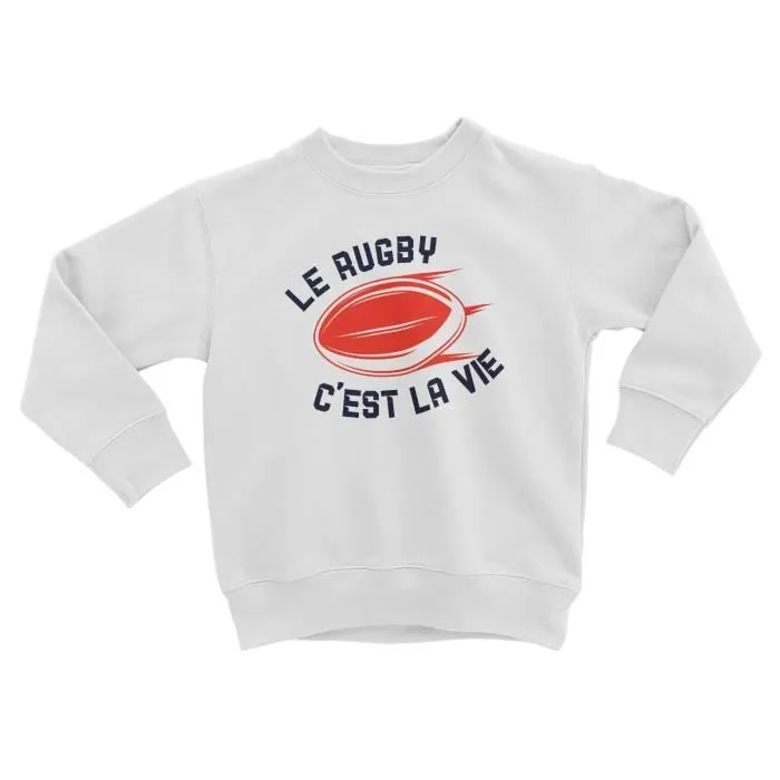 Sweatshirt Enfant Le Rugby c'est la vie Sport XV Ballon Stade France-0