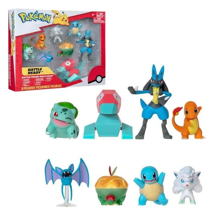 Pack 8 Figurines Pokémon - BANDAI - JW3063 - Multicolore - Battle Pokémon-0