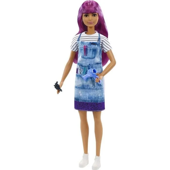 Poupée Barbie Stylist dans un salon de coiffure - BARBIE - Bleu et violet - Fille - 8 ans - Préférable-0