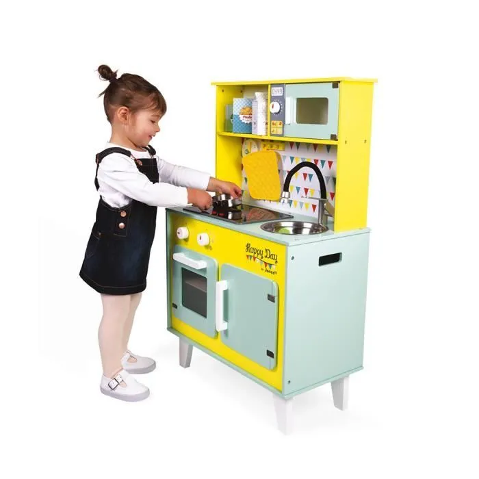 Cuisine en bois JANOD Grande Cuisine Happy Day - Pour Enfant dès 3 Ans-3