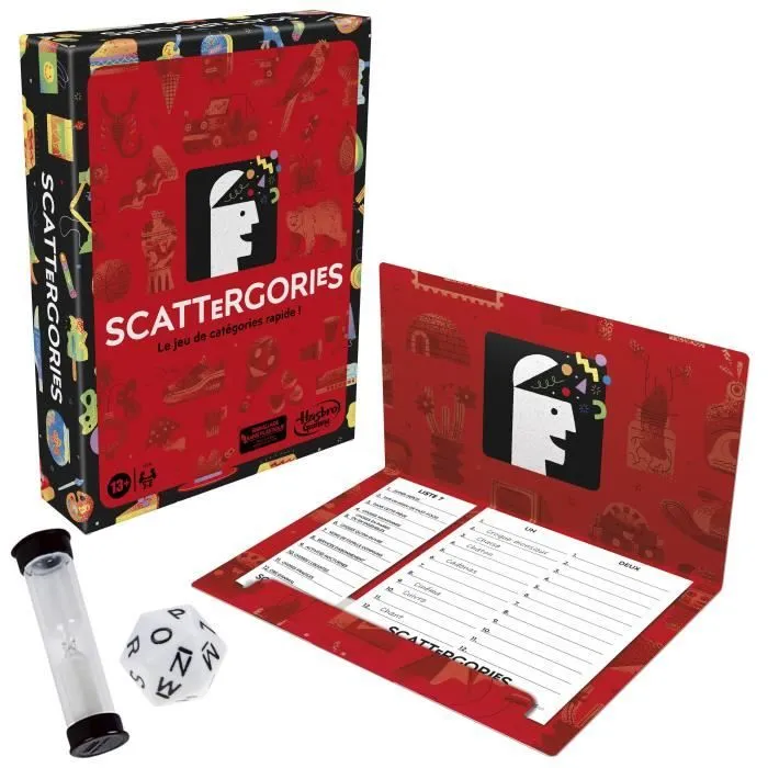 Jeu Scattergories classique, jeu de groupe pour ados et adultes, à partir de 13 ans, jeu de société pour 2 joueurs et plus-0