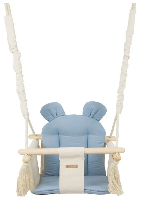 Balançoire bascule confortable pour enfants en bois coton terrasse jardin maison8-4