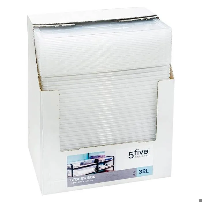 Boîte de rangement - 5five - store n box - 30L - Transparent - Polypropylène-1