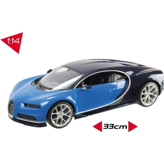 Véhicule radiocommandé Bugatti Chiron 1:14ème avec effets lumineux - Modèle aléatoire bleue ou noire-2