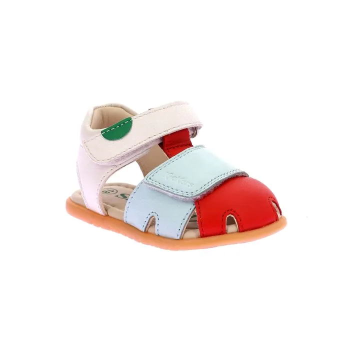 KICKERS Sandales Kick Sumkratch Blanc rouge vert-1