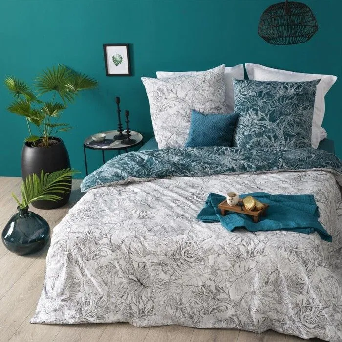 Parure de lit adulte - ATMOSPHERA - Jungle - Coton 57 fils - 220x240 cm-4