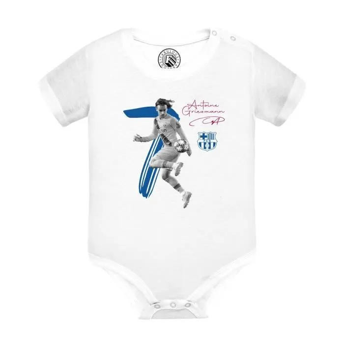 Body Bébé Manche Courte Blanc Antoine Griezmann Vintage Footballeur Foot Star-0