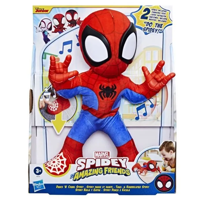 Spidey danse et rampe, peluche interactive avec musique et sons, jouets de super-héros à partir de 3 ans, Spidey et ses Amis Extraor-5