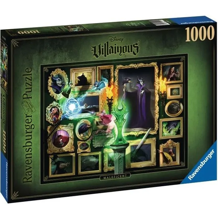 Puzzle 1000 pièces Disney Villainous - Maléfique Ravensburger - Collection Disney Villainous - Dès 14 ans-0