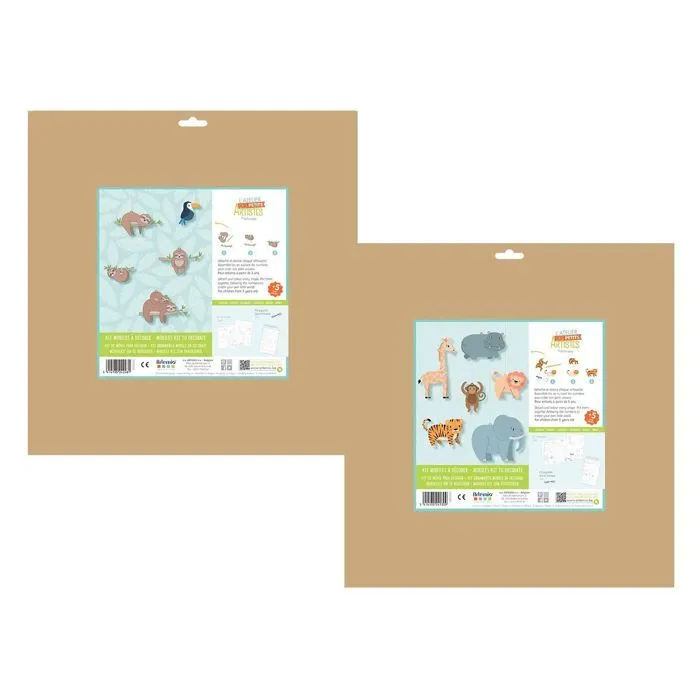 3 mobiles à fabriquer pour enfants - Colibri, paresseux, animaux de la savane-1