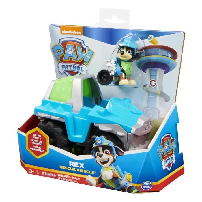 Véhicule Pat' Patrouille avec figurine Rex - PAW PATROL - 15 cm - Pour enfant dès 3 ans-4