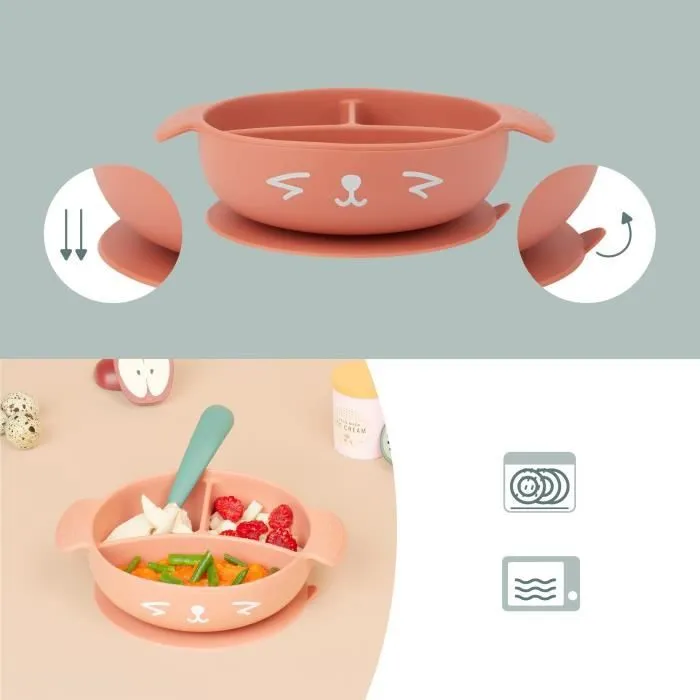 Babymoov Coffret Repas 15-24 m LEARN'ISY, 1 Bol, 1 Tasse, 1 Bavoir, 1 Cuillère, Renard-4