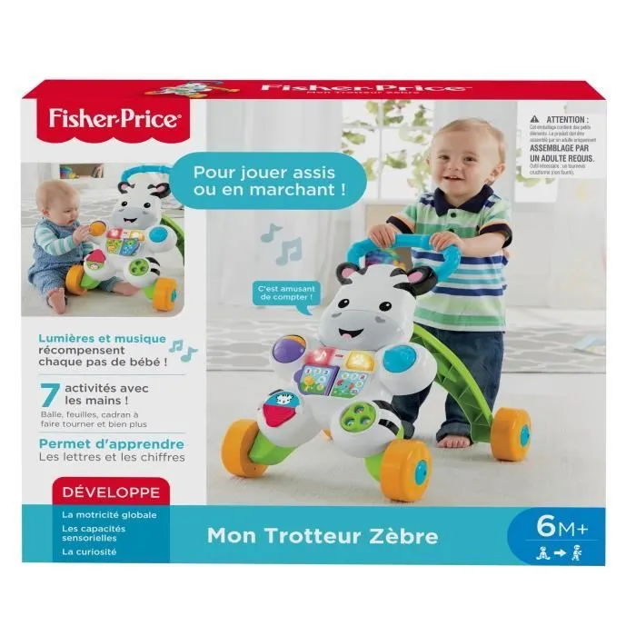 Fisher-Price - Mon Trotteur Zèbre Parlant - Trotteur bébé - 6 mois et + DLD96-4
