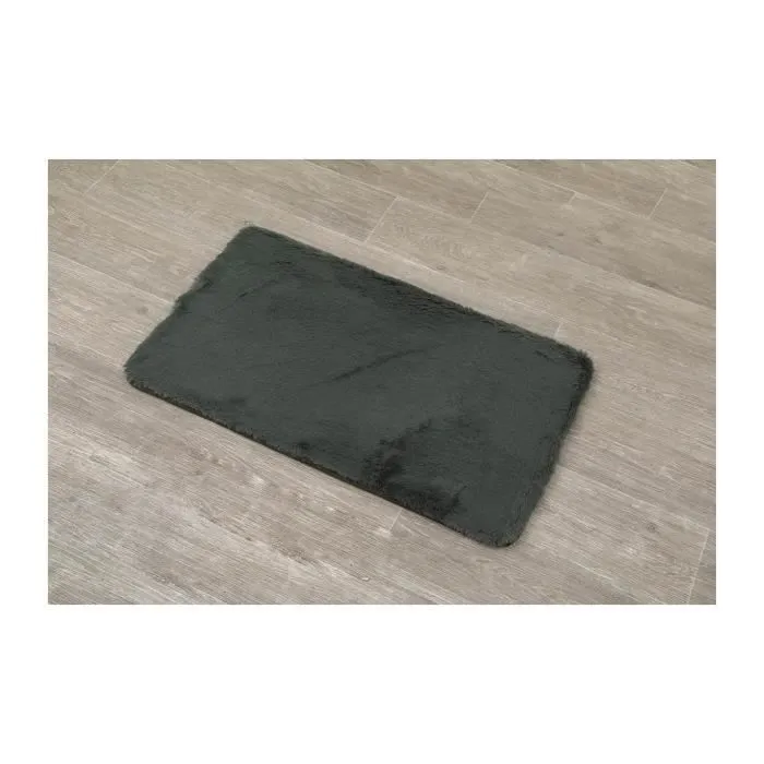 TENDANCE - Tapis de salle de bain Extra-doux Vert foncé 45 x 75 cm-1