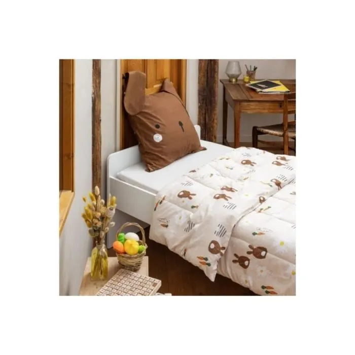 Couette - EASY DORT - Pompon Lapin - 240x260 cm - Coton - Oeko-Tex - Lavable-1