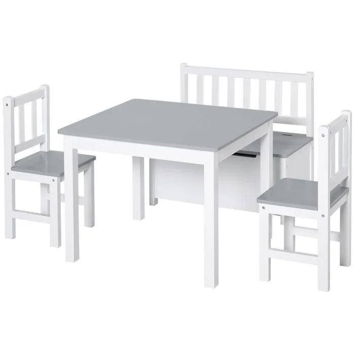 HOMCOM - table enfant - MDF - 77x59x46cm - Gris-0