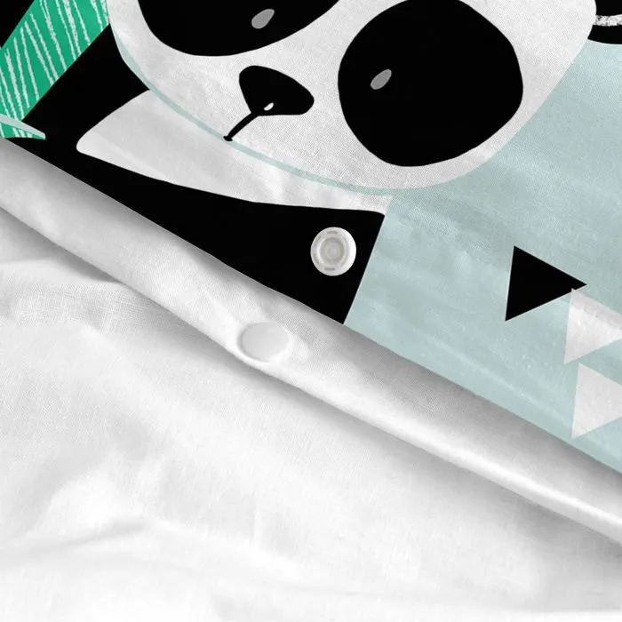 Parure housse de couette 2 pièces Panda garden blue 115x145 cm (Lit Bébé)-5