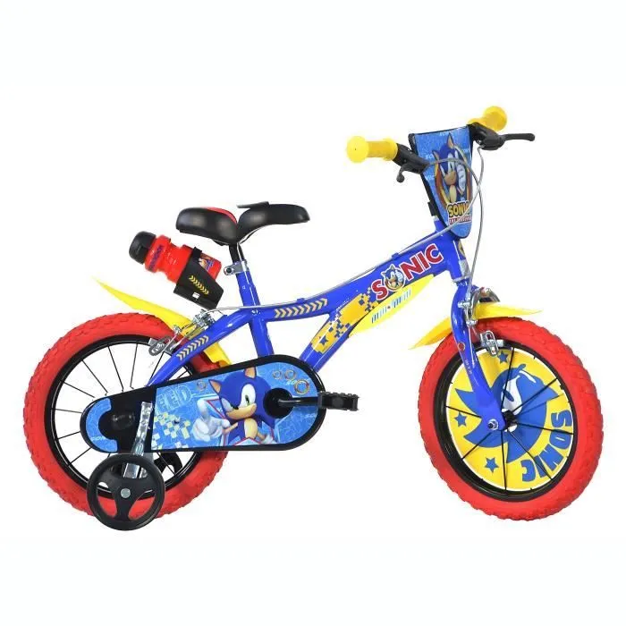 Vélo Enfant 14" - SONIC - Bleu - Freins avant et arrière - Selle et guidon réglables - 4 à 6 ans-0