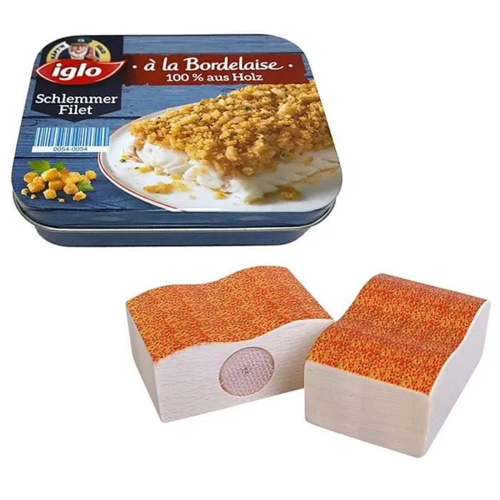 Jeu d'imitation - TANNER - Filet de poisson Iglo - Bois à découper - À partir de 3 ans - Boîte métallique-0