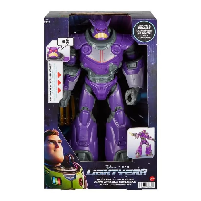 Figurine Buzz - MATTEL - Mega Zurg articulé sons et lumières - Extérieur - Mixte - 3 ans et +-5