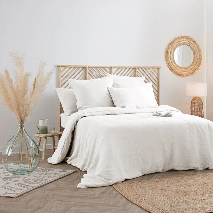 Housse de couette - Atmosphera - Linah - 100% Lin - 240x220 cm - Blanc-2