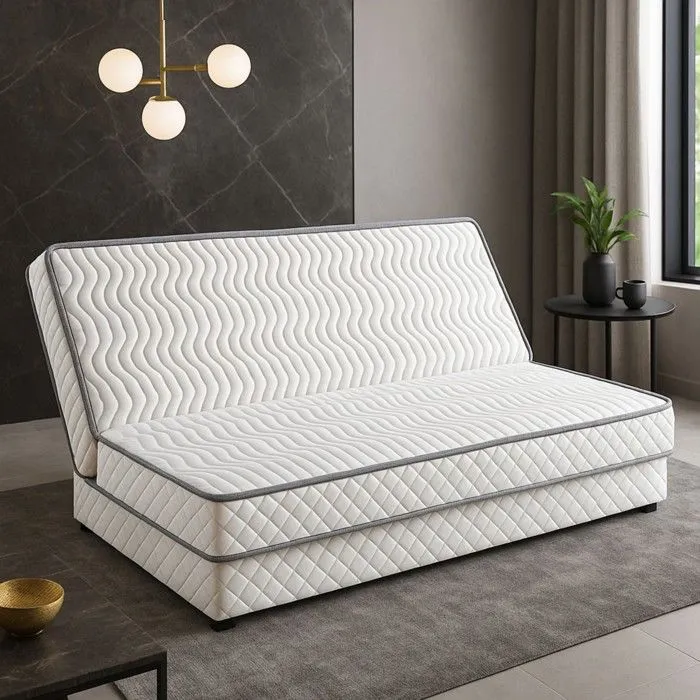 Matelas Clic Clac 140x190 cm Mousse Poli Latex 15 cm Épaisseur Soutien Ferme avec Oreiller - MATELAS TECHNO CC 15-0