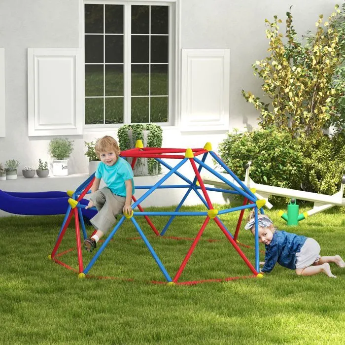 Outsunny - Dôme d'escalade pour enfants - Métal - 183x183x90cm - Multicolore-2