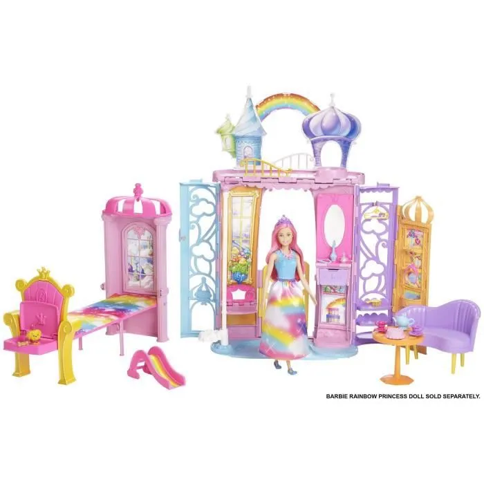 BARBIE - Château Arc-en-Ciel - Transportable - 3 ans et +-2