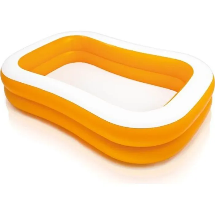 Piscine gonflable rectangulaire - INTEX - Family Abricot - Dimensions 229x147x46cm - PVC-0