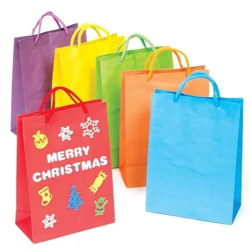 Lot de 6 Pochettes Cadeaux Colorées à décorer - Idéal pour les fêtes de Noël, la fête des mères et des pères ou la St valentin-2