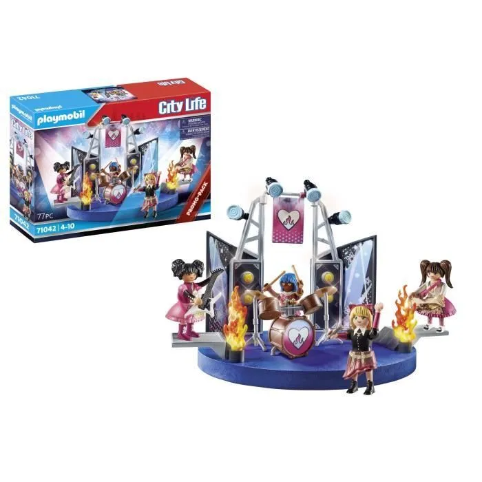 PLAYMOBIL 71042 Groupe de rock, Promo pack musiciens, City Life L'école, Dès 4 ans-0