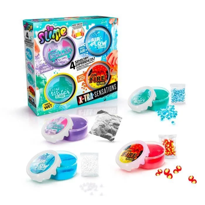 Canal Toys - SO SLIME DIY - Xtra Sensation Multipack- Avec 4 slimes à sensations et décorations - SSC 308-0
