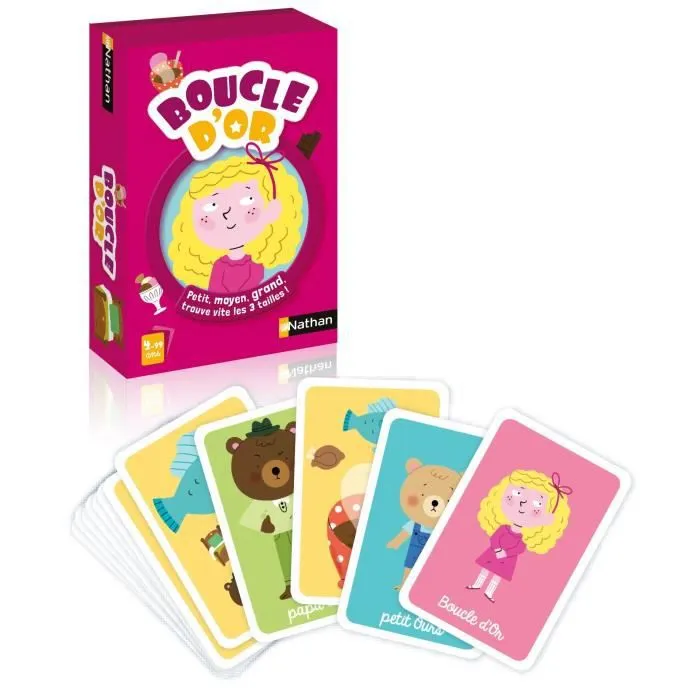 Jeu de Cartes NATHAN - Boucle d'Or - Trouvez la même image en petit, moyen et grand !-1