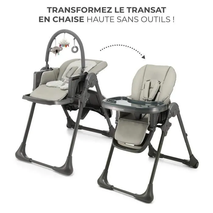KINDERKRAFT - Chaise haute Tummie - Grey-0